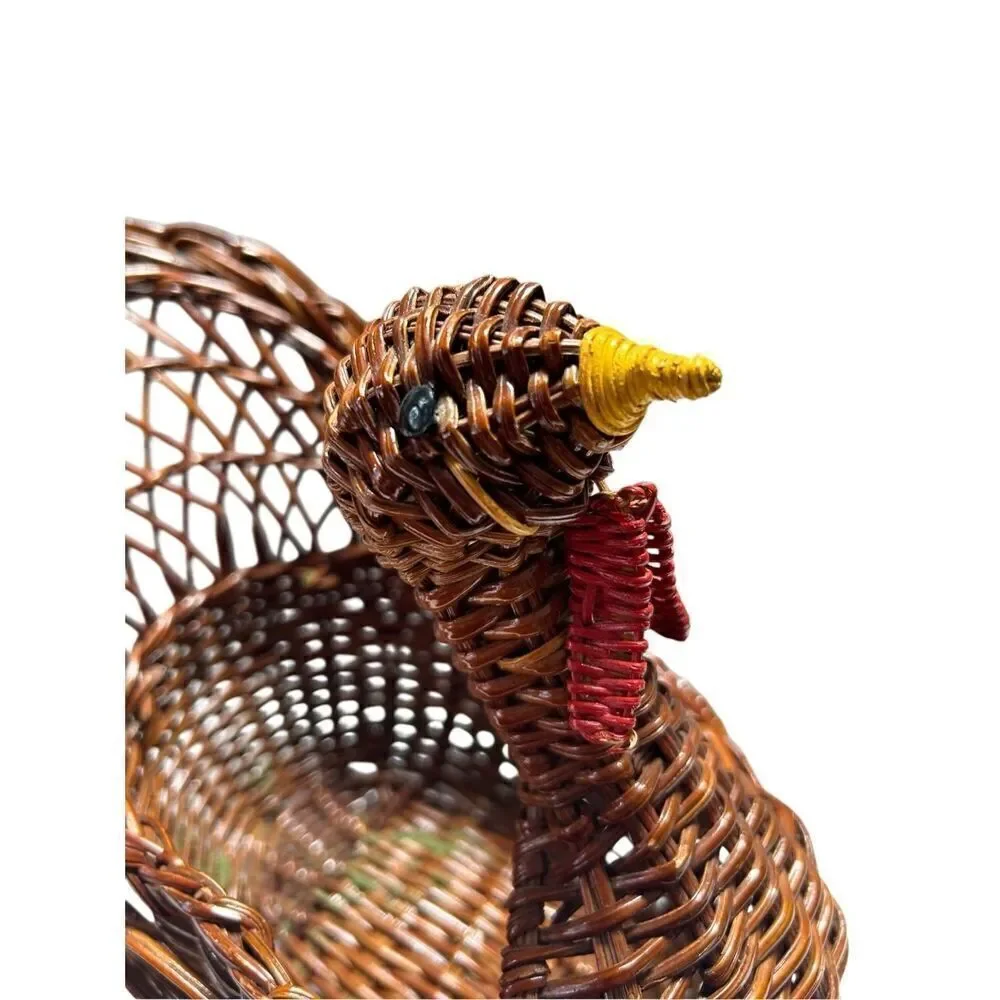 Wicker Turkey John Henry Basket Thanksgiving